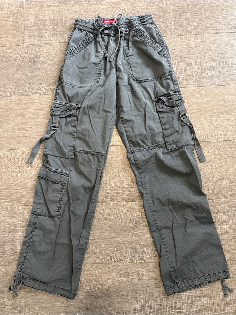UNIONBAY Olive Cargo Jumpsuit-Style Pants with Drawstring